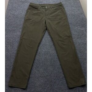 Lululemon ABC Warpstream Pant Mens 32 Olive Green Slim Straight Five Pocket
